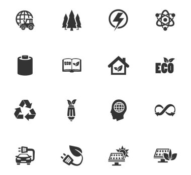 Biyo yakıt sanayi Icons set