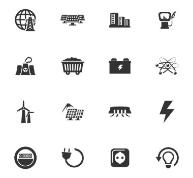 Biyo yakıt sanayi Icons set