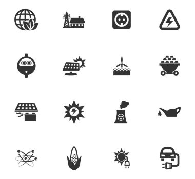 Biyo yakıt sanayi Icons set