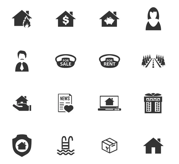 Icônes immobilières ensemble — Image vectorielle