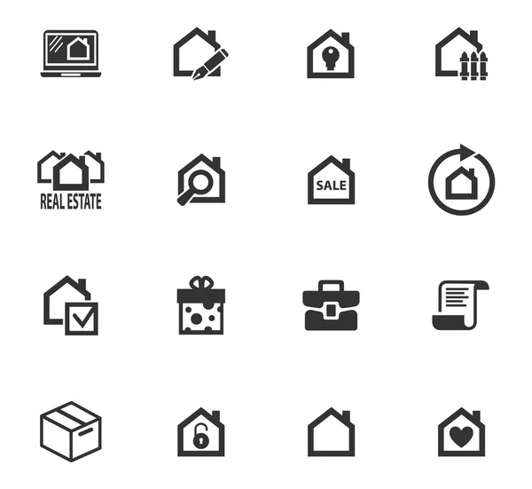 Conjunto de iconos inmobiliarios — Vector de stock