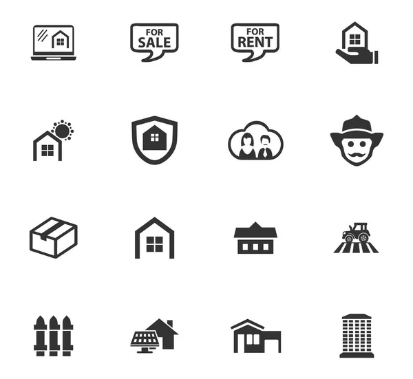 Conjunto de iconos inmobiliarios — Vector de stock