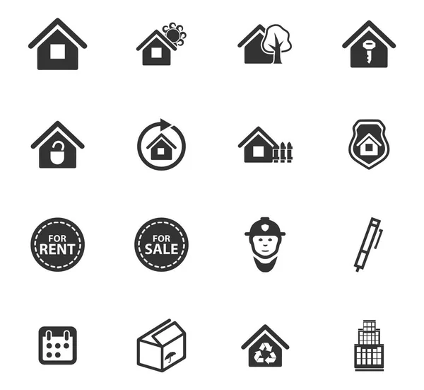 Conjunto de iconos inmobiliarios — Vector de stock