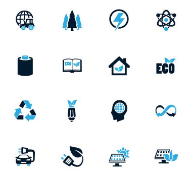 Biyo yakıt sanayi Icons set