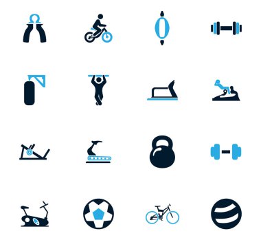 Spor ekipmanı simgeleri ayarlandı