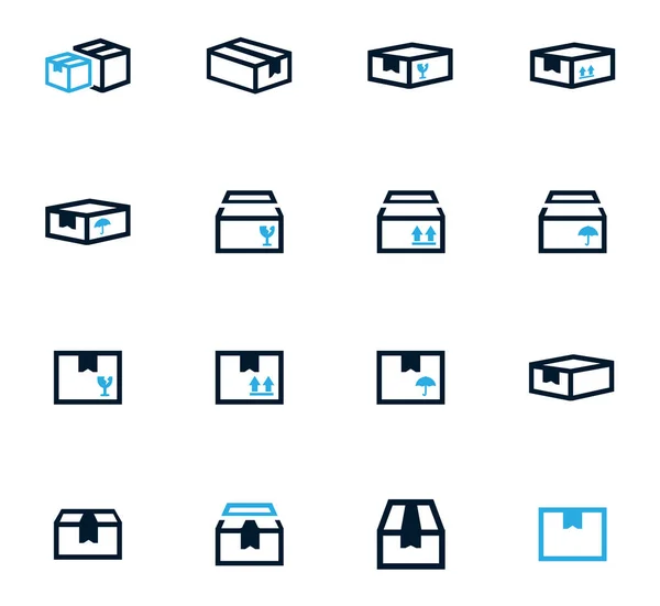 Jednoduché ikony sada Box — Stockový vektor