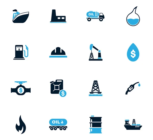 Kitermelése olaj ikonok beállítása — Stock Vector