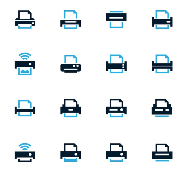 Imprimer ensemble d'icônes — Image vectorielle