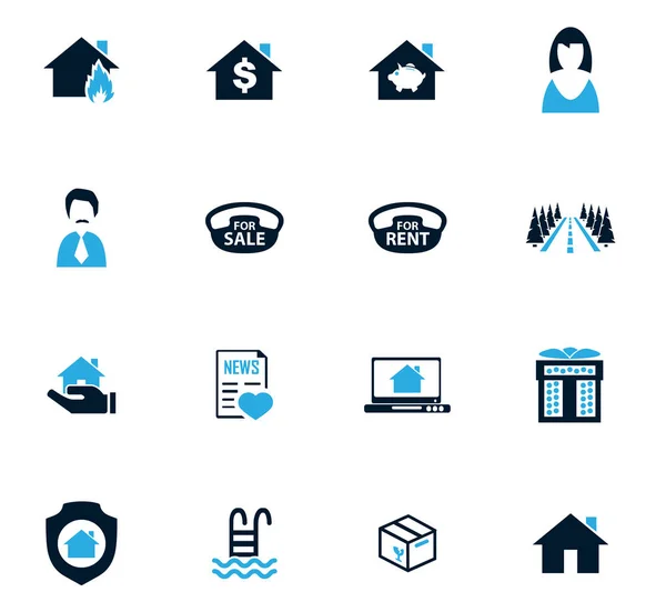 Conjunto de iconos inmobiliarios — Vector de stock