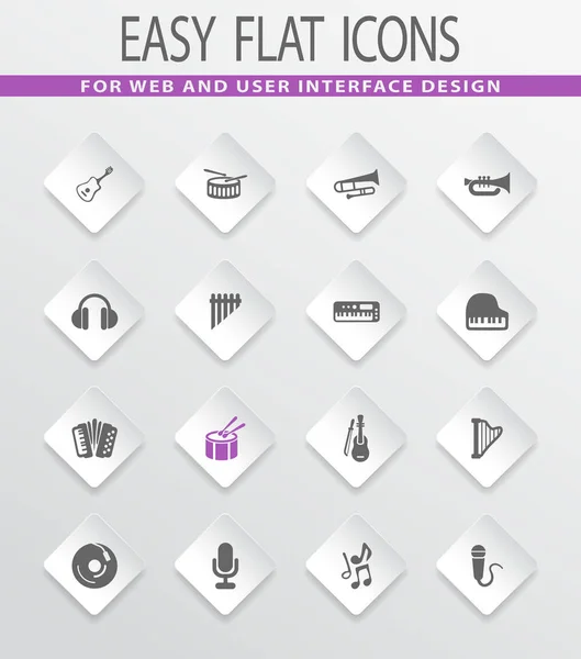 Muziek iconen set — Stockvector