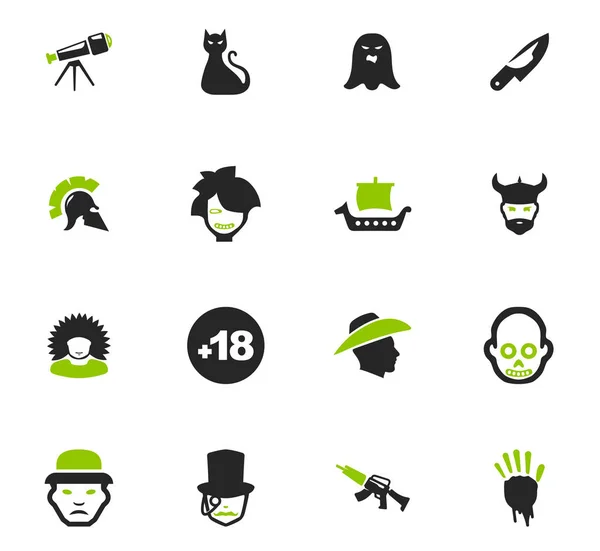 Conjunto de iconos de géneros de cine — Vector de stock