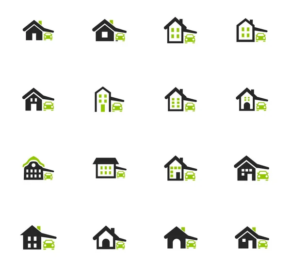 Huse ikoner sæt – Stock-vektor