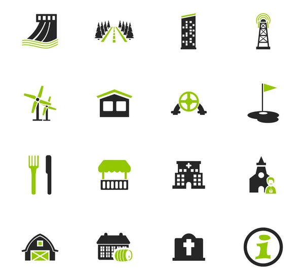 Conjunto de iconos de infraestructura de la ciudad — Vector de stock