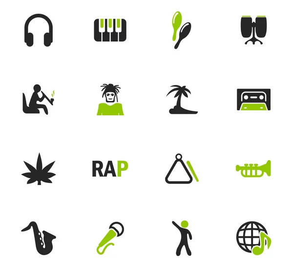 Conjunto de iconos de música rap — Vector de stock