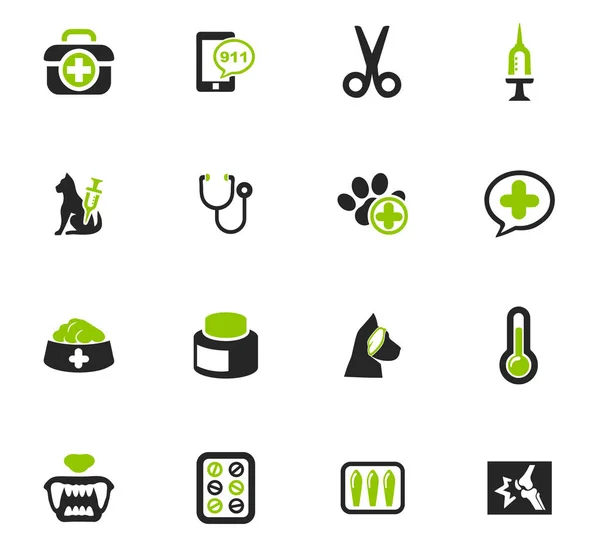 Hayvan hastalıklarıyla ilgili klinik Icons set — Stok Vektör