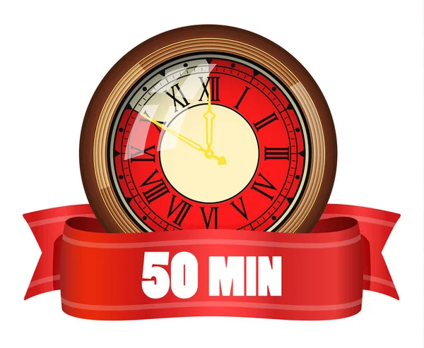 Minuterie ancienne horloge de table 50 minutes — Image vectorielle