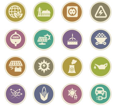 Biyo yakıt sanayi Icons set