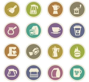 kahve simgeleri ayarlandı