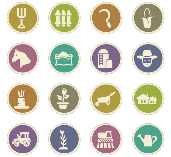 Zemědělské ikony Set — Stockový vektor