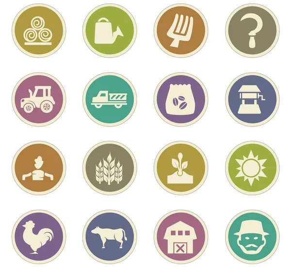 Zemědělství a chov ikony nastavit — Stockový vektor