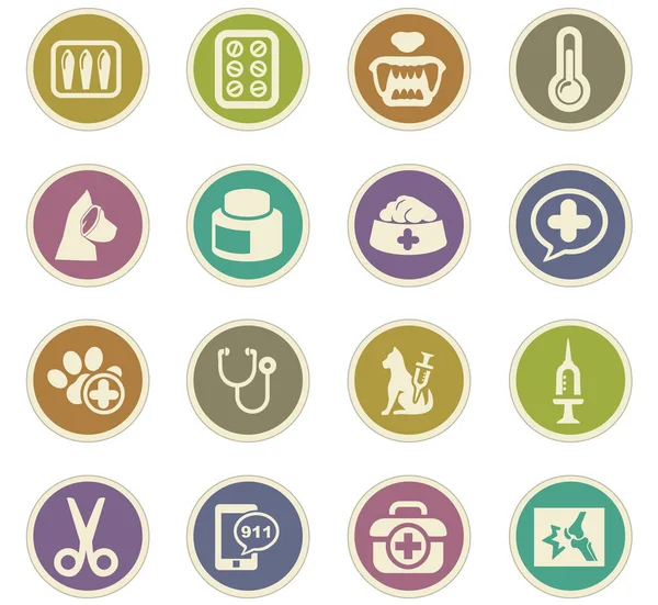 Conjunto de iconos de clínica veterinaria — Vector de stock