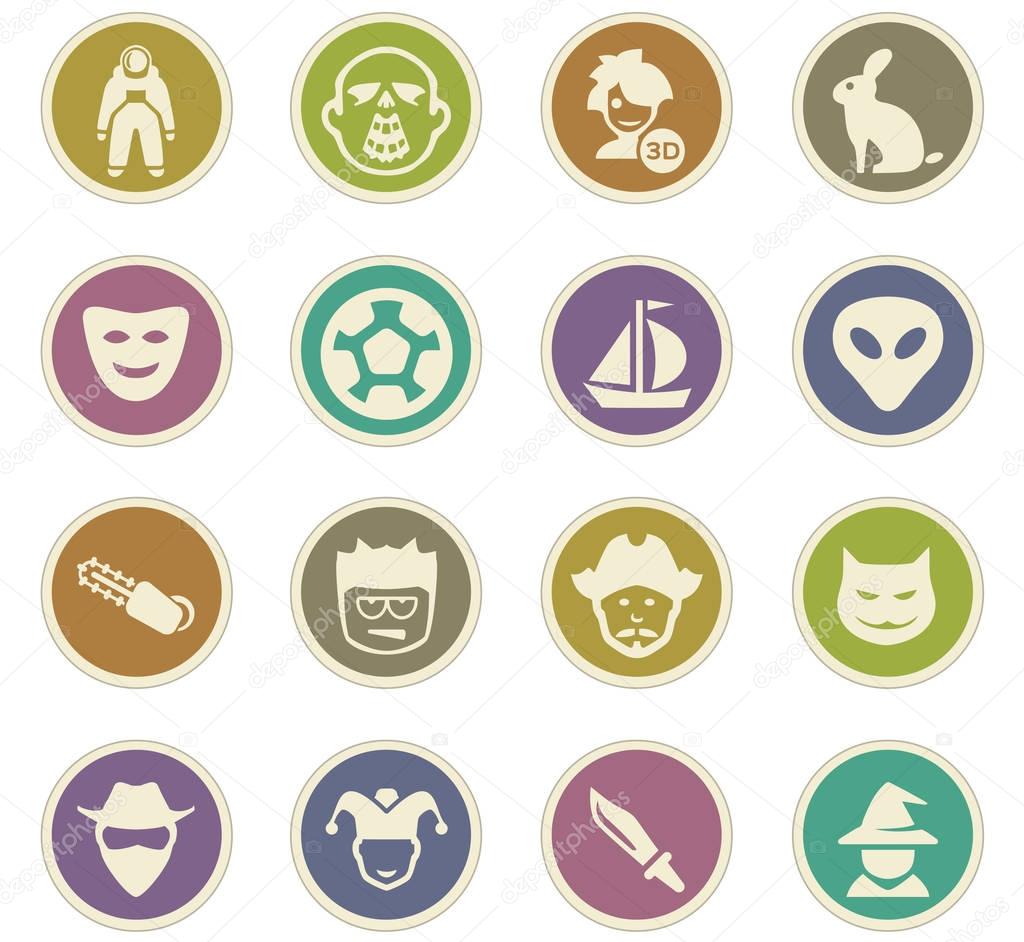 Set of movie genres black icons isolated on white. Vector illustration