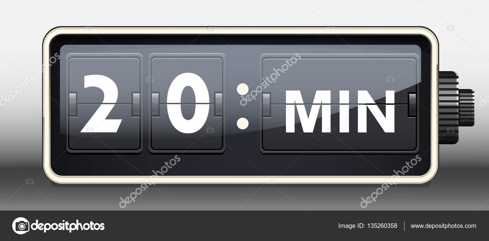 Timer round wall office clock 20 minutes Stock Vector Image by ©Lisess 135260358