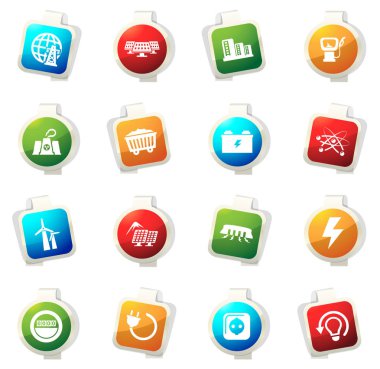 Biyo yakıt sanayi Icons set