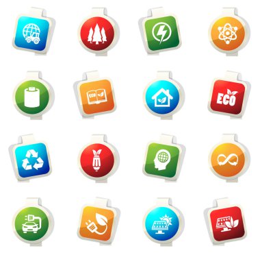 Biyo yakıt sanayi Icons set