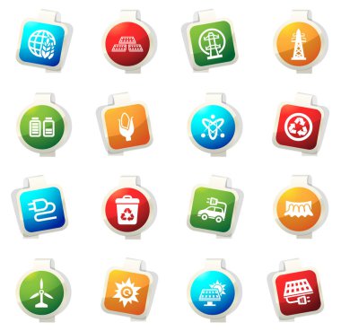 Biyo yakıt sanayi Icons set