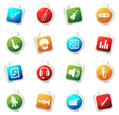 Caz ve Blues Icons set