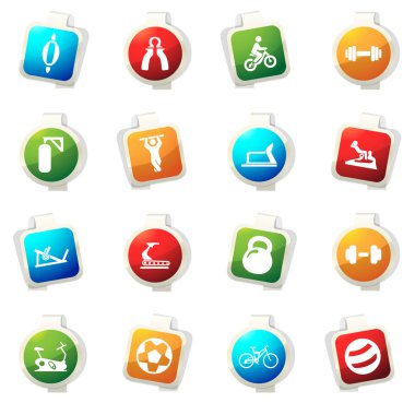 Spor ekipmanı simgeleri ayarlandı