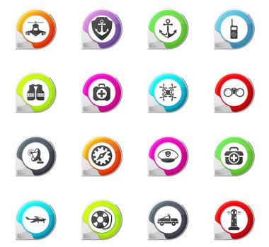 Sahil Güvenlik Icons set