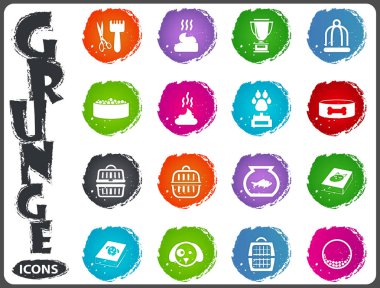 Evcil hayvan Icons set için ürünler