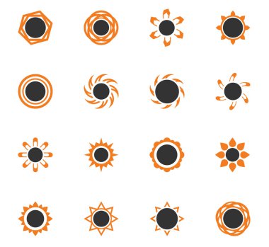 Güneş simgeleri kümesi