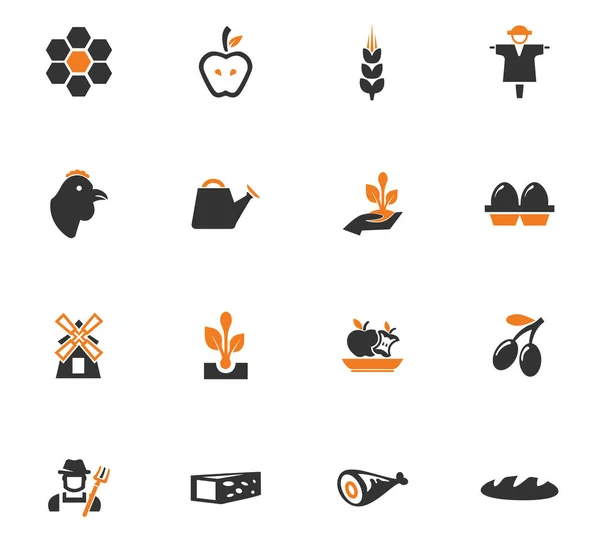 Conjunto de iconos de agricultura y agricultura — Vector de stock