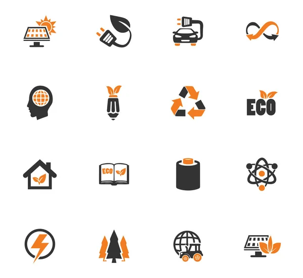 Conjunto de iconos de la industria del combustible BIO — Vector de stock