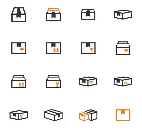 Einfache Symbole Set von Box — Stockvektor