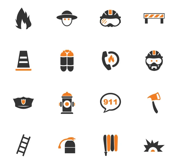 Fire brigade icons set — Stock Vector