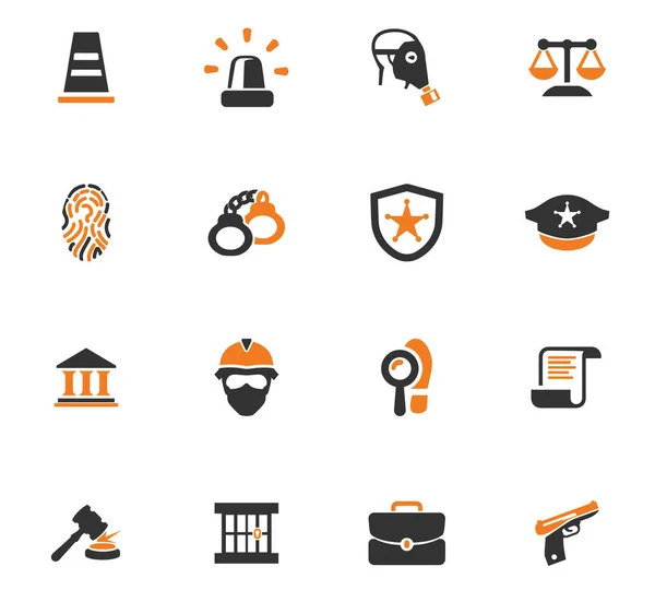 Iconos de policía conjunto — Vector de stock