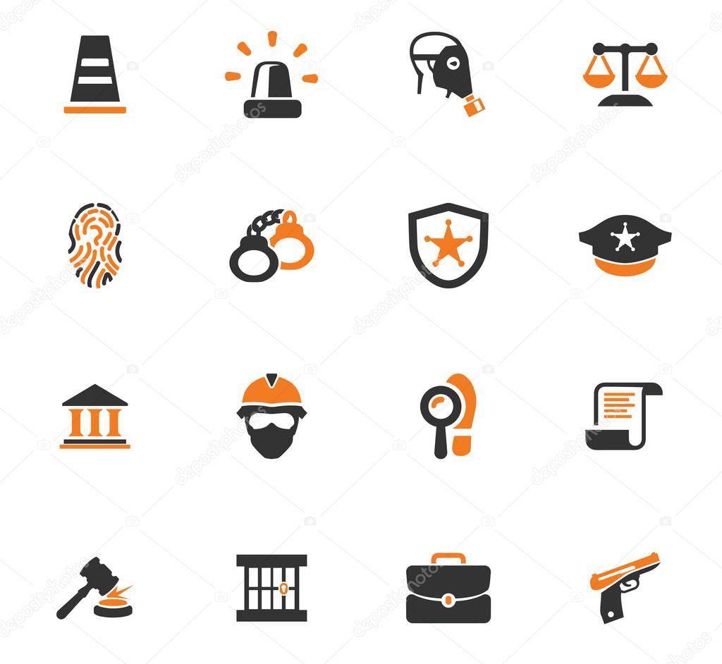 Police icons set