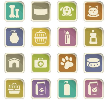 Evcil hayvan Icons set için ürünler