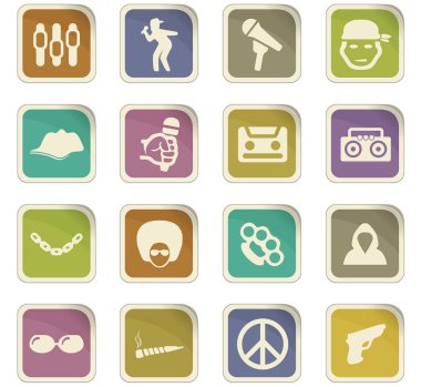 Rap hip hop müzik Icons set