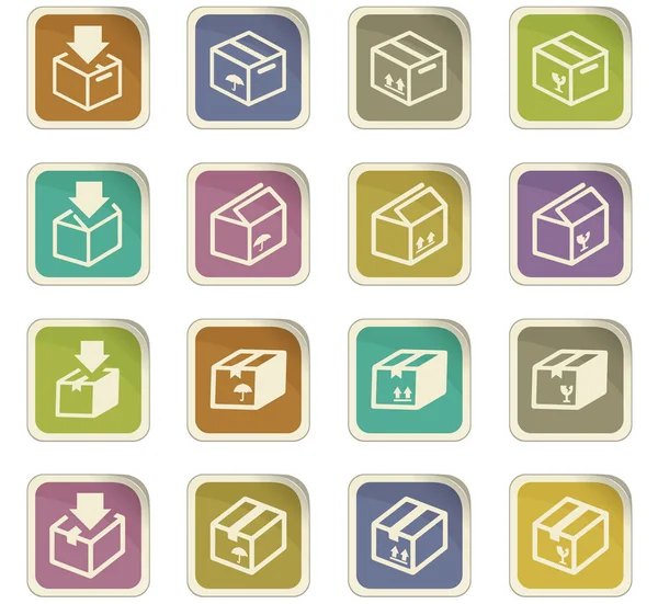 Conjunto de iconos simples de caja — Archivo Imágenes Vectoriales