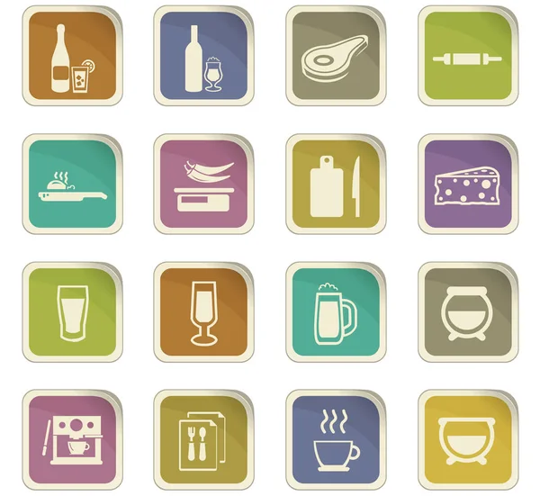 Voedsel en keuken pictogrammen ingesteld — Stockvector