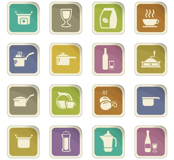 Food and kitchen icons set — Stock Vector