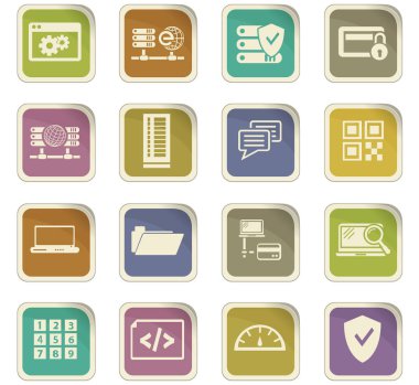 Internet, sunucu, ağ Icons set