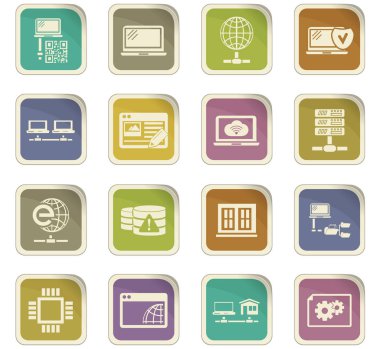 Internet, sunucu, ağ Icons set