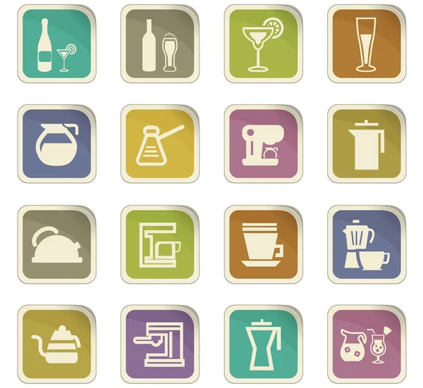 Köksredskap för beredning av drycker ikoner — Stock vektor