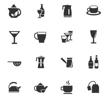 bavarages simge seti için mutfak eşyaları